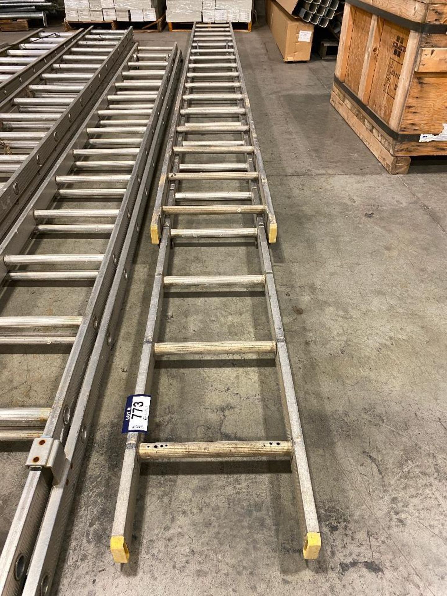 Lot of (2) Sections of Aluminum Extension Ladder