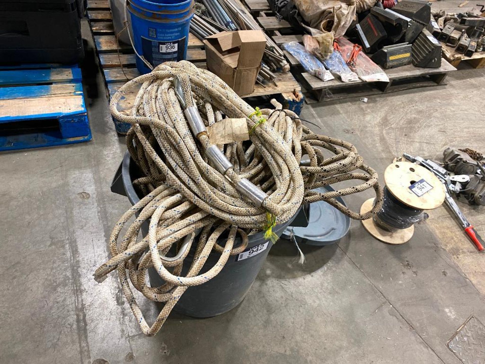 Lot of Waste Can w/ Asst. Rope - Image 3 of 3