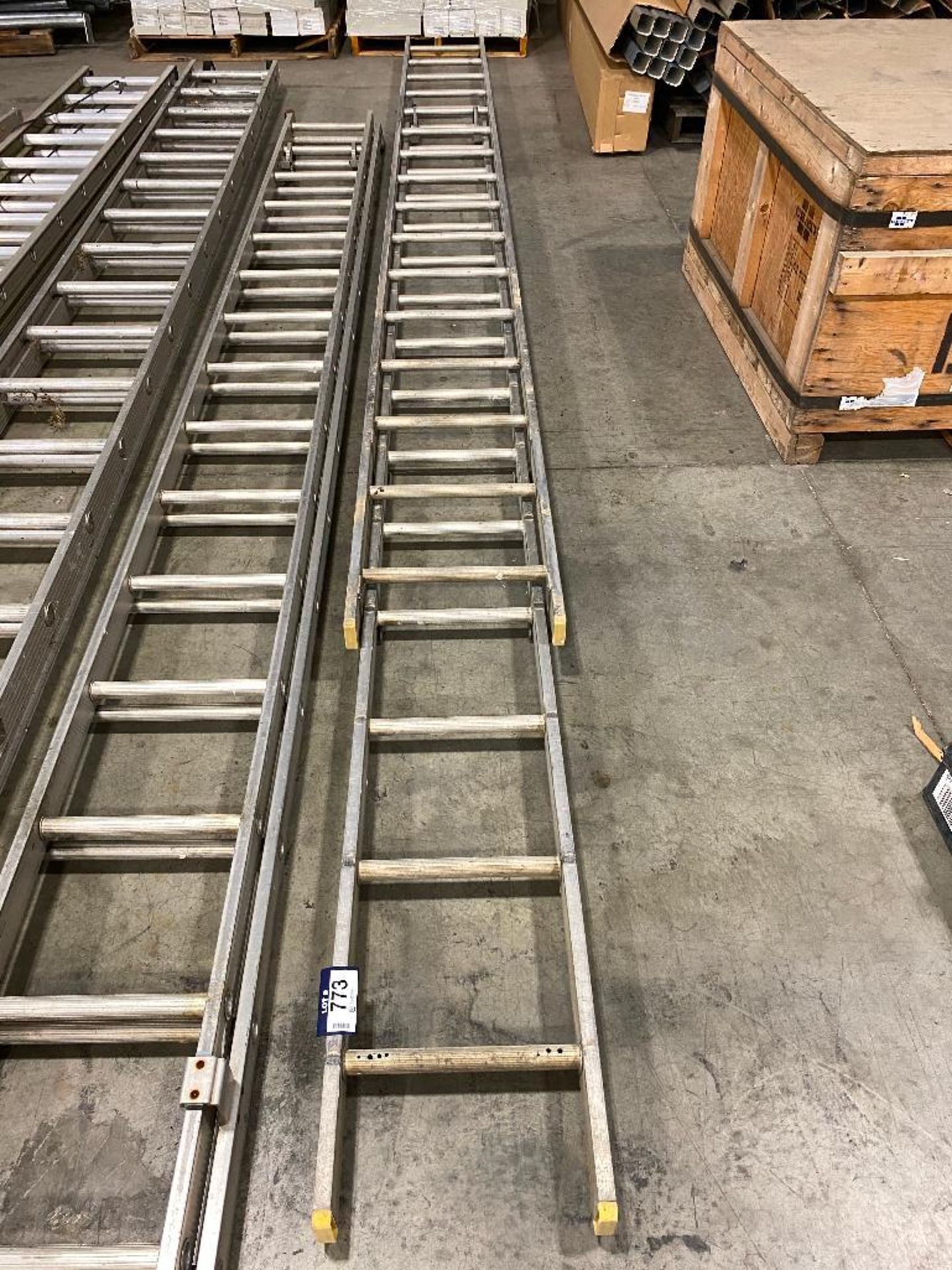 Lot of (2) Sections of Aluminum Extension Ladder - Image 2 of 4
