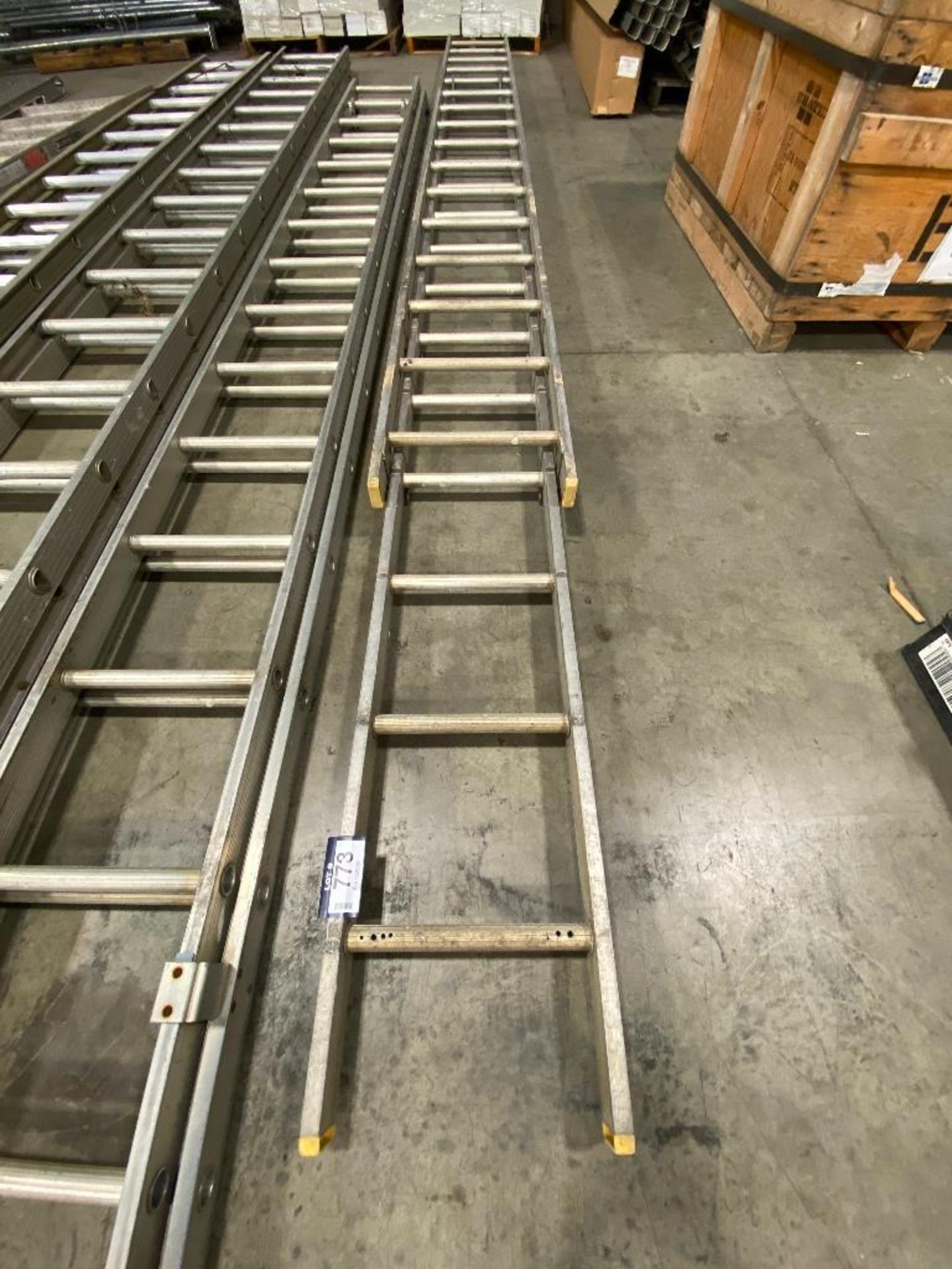 Lot of (2) Sections of Aluminum Extension Ladder - Image 3 of 4
