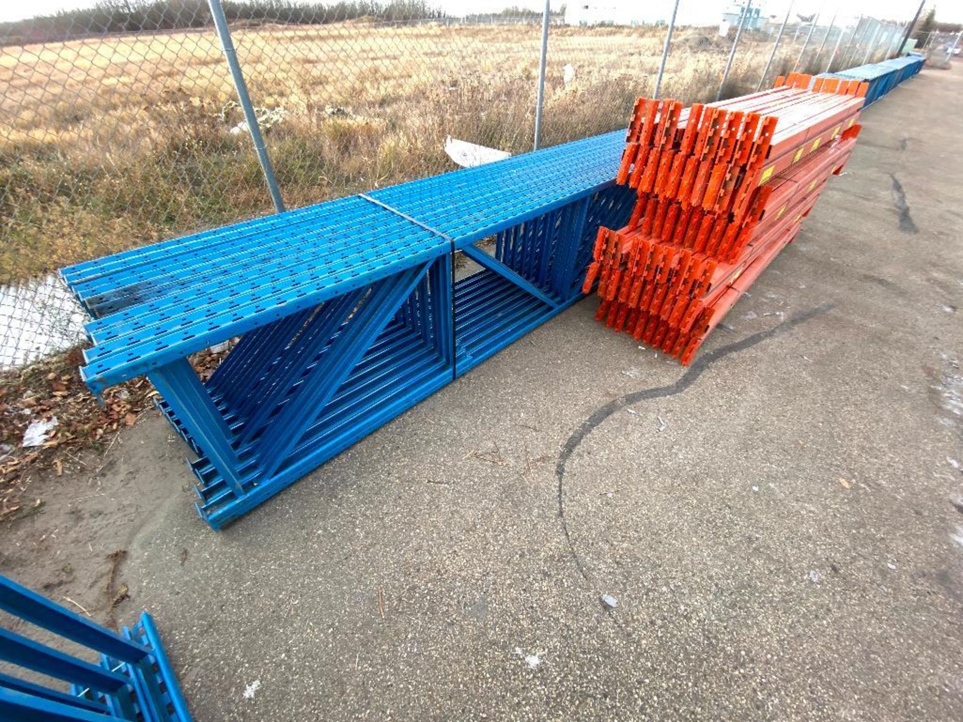 Lot of Asst. Sections of Pallet Racking including (10) 22' X 36" Uprights and (80) 9' Beams