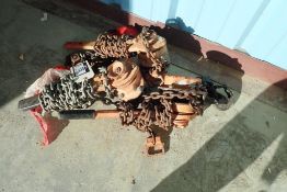 Lot of (3) 1 1/2-Ton Chain Come-Alongs.