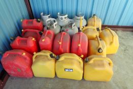 Lot of Asst. Gas and Diesel Jerry Cans and (5) 20lbs LPG Bottles.