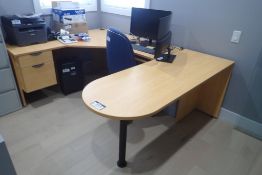 L-Shaped Desk w/ P-Top and Task Chair.