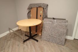 Lot of Round Meeting Table, Coffee Table, End Table, Moving Blankets, etc.