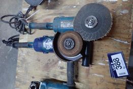 Lot of 2 Makita Electric 5 1/4" Angle Grinders.