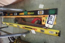 Lot of Handsaw, 2 Levels and 24" Pipe Wrench.