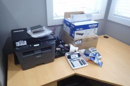 Lot of Brother DCP-L2550DW Multi-Function Printer, Toner, Label Printer, Shredder, etc.