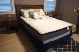 True North Jasper Queen Bed w/ Headboard, Mattress, Box Spring, Frame and Pillows.