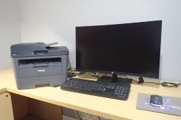 Lot of HP 27B Curved 27" Monitor, Brother DCP-L2550DW Multi-Function Printer, etc.