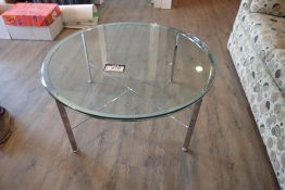 Glass Top Round Coffee Table.