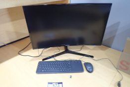 Lot of Samsung C27F396FHN Curved 27" Monitor, Keyboard, etc.