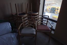 Lot of 6 Wood Framed Occasional Chairs.