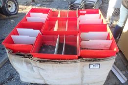 Lot of Approx. 35 Schaeffer Red Parts Bins.