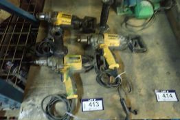 Lot of 3 DeWalt Electric 1/2" Drills.