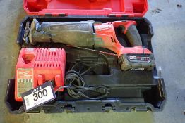 Milwaukee Cordless 18V Reciprocating Saw w/Battery, Case and 12V/18V Charger.