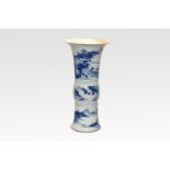 A CHINESE BLUE AND WHITE PORCELAIN ‘GU’ VASE, QING DYNASTY, KANGXI PERIOD, 1662 - 1722