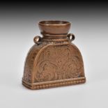 A SMALL BRONZE INKWELL, 17TH/18TH CENTURY