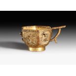 A SMALL CHINESE GILT-BRONZE CUP, QING DYNASTY, 17TH CENTURY