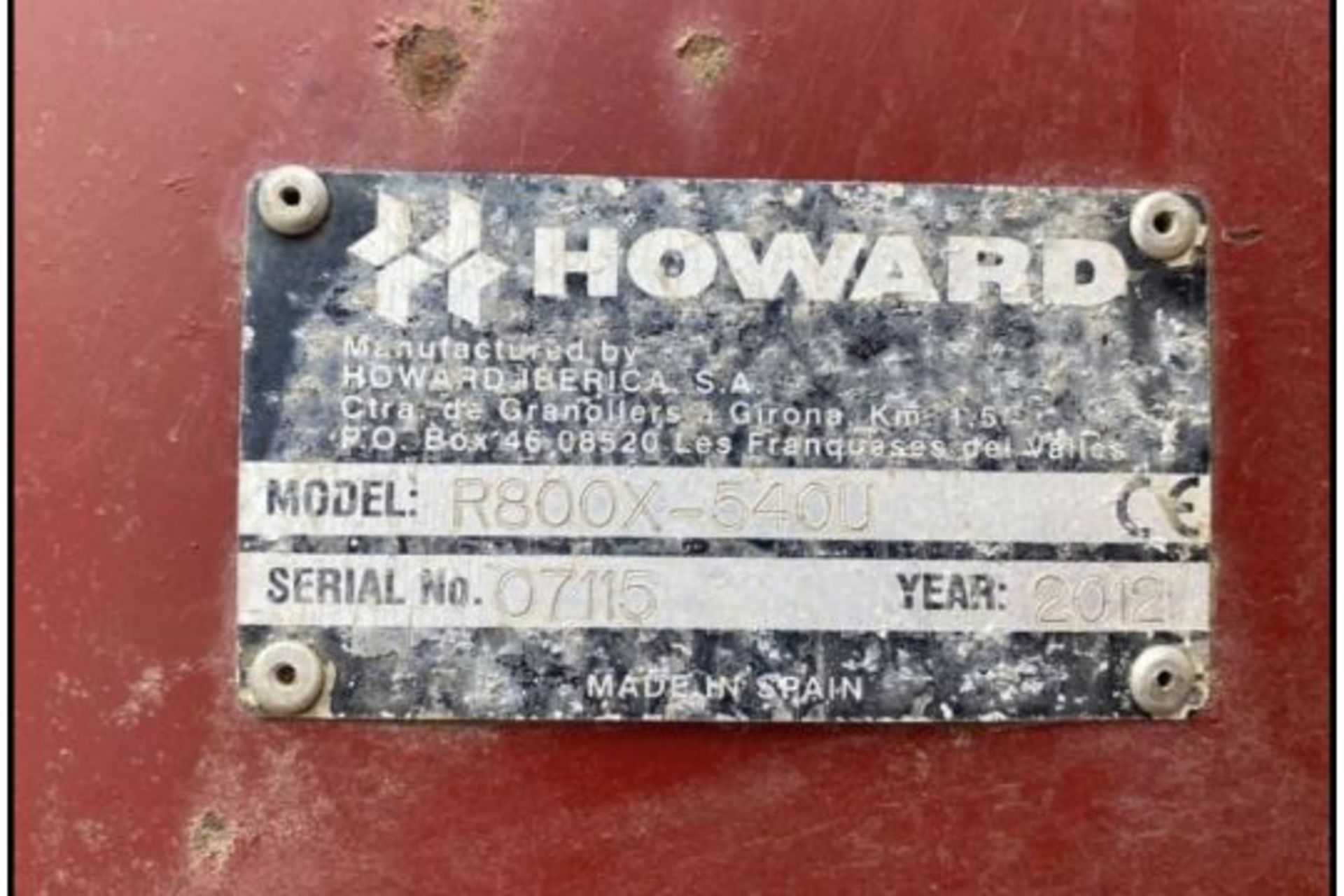 HOWARD R800X FOLDING ROTAVATOR 5 METER LOCATION N IRELAND - Image 2 of 6