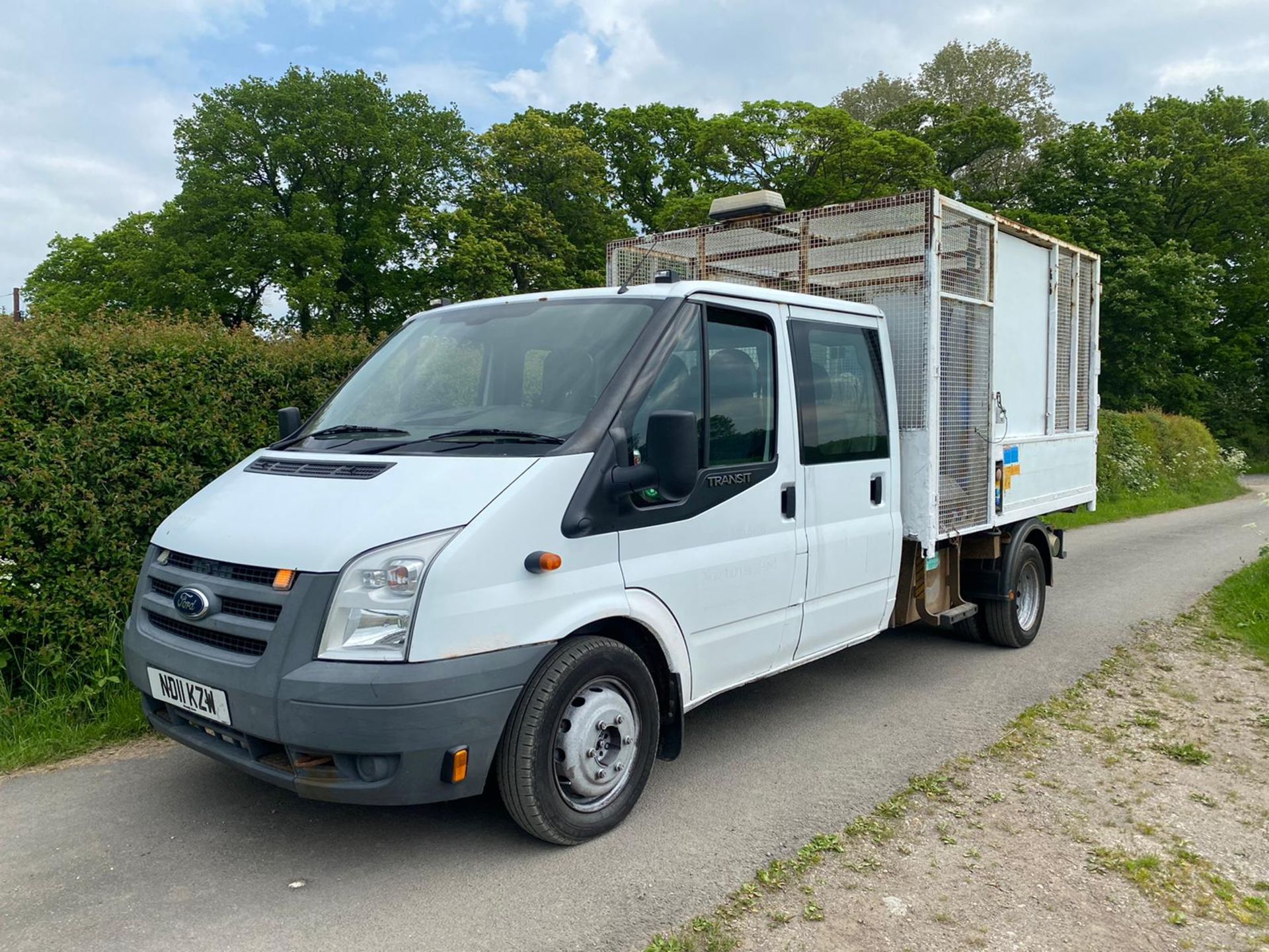 2011 FORD TRANSIT CREW CAB CAGE TIPPER LOCATION NORTH YORKSHIRE - Image 4 of 9