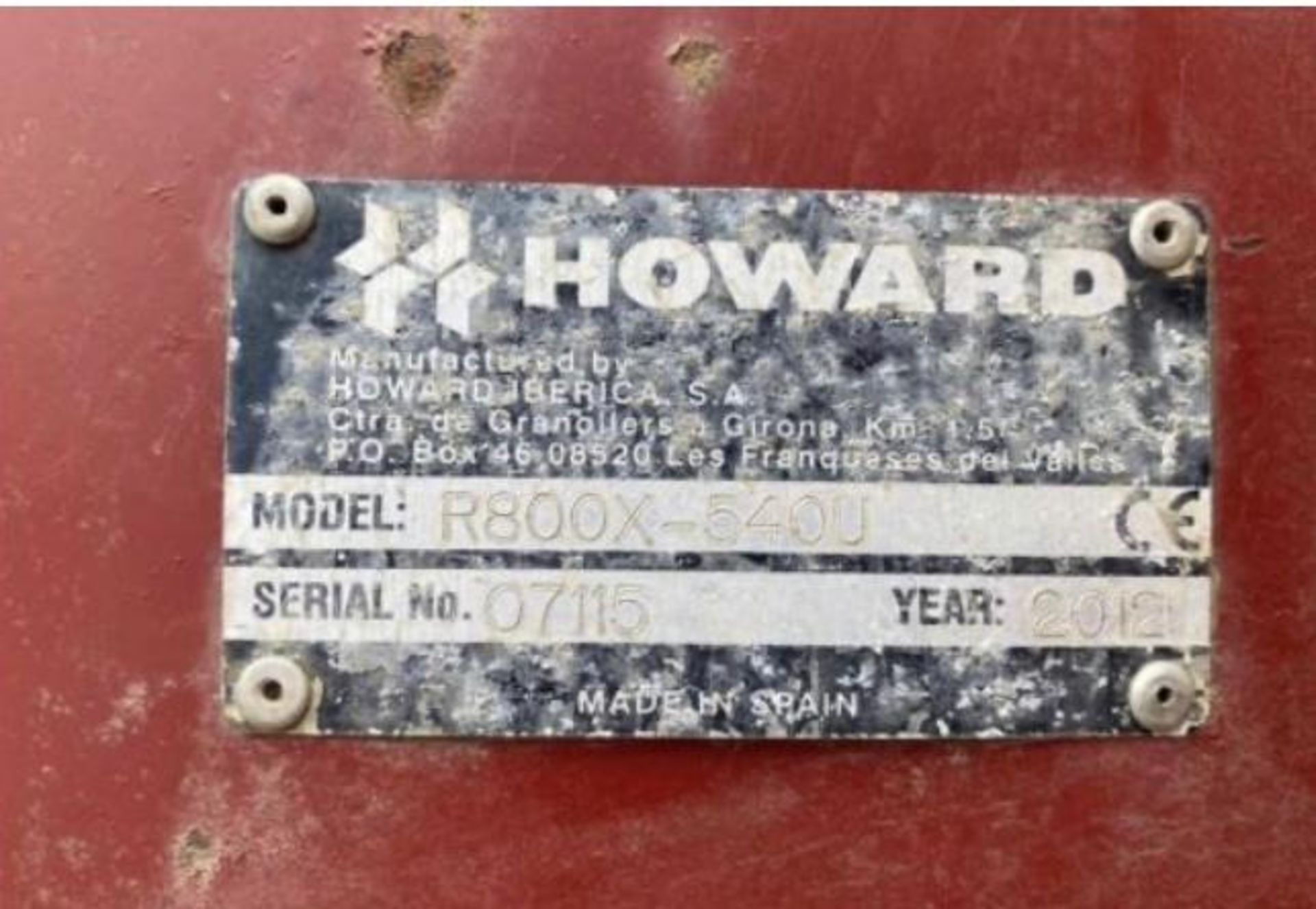 *** WITHDRAWN ***HOWARD R800X FOLDING ROTOVATOR 5 METRE LOCATION N IRELAND - Image 6 of 6