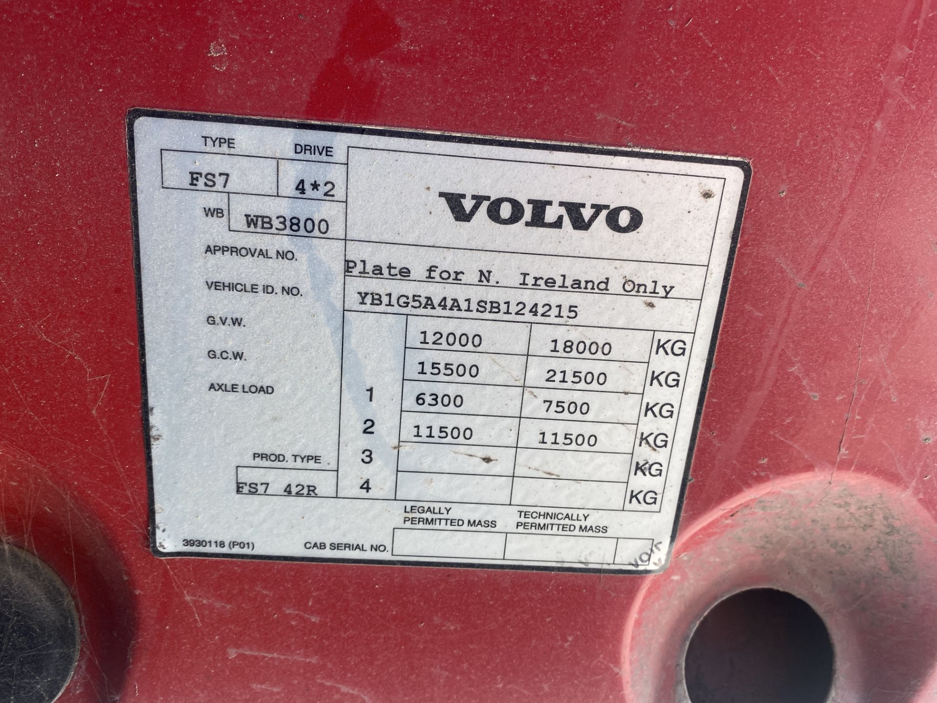 VOLVO FS7 Fire Engine LOCATION Co.Down N.IRELAND - Image 4 of 11