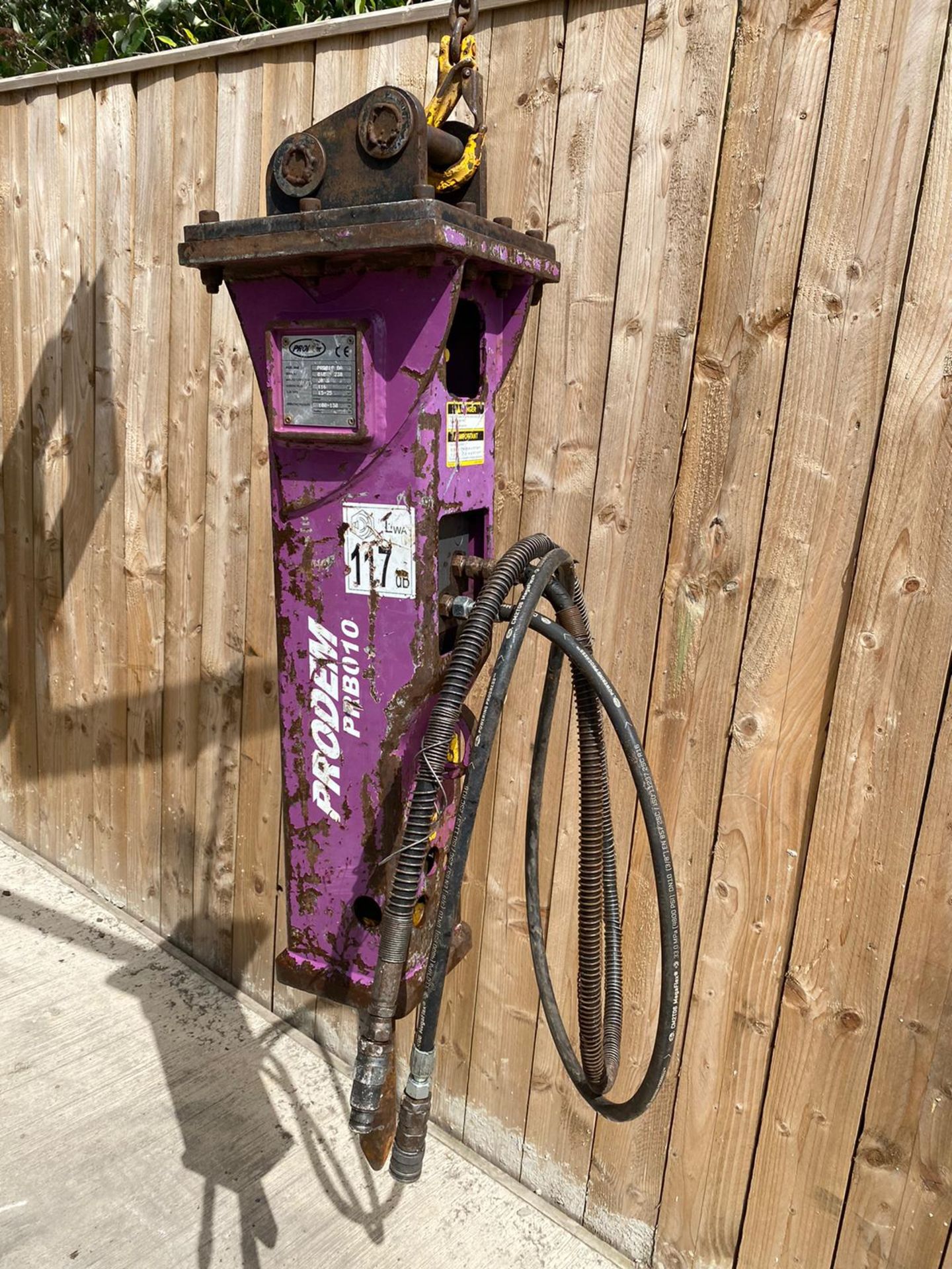 2018 PRODEM HYDRAULIC BREAKER.LOCATION NORTH YORKSHIRE. - Image 2 of 3