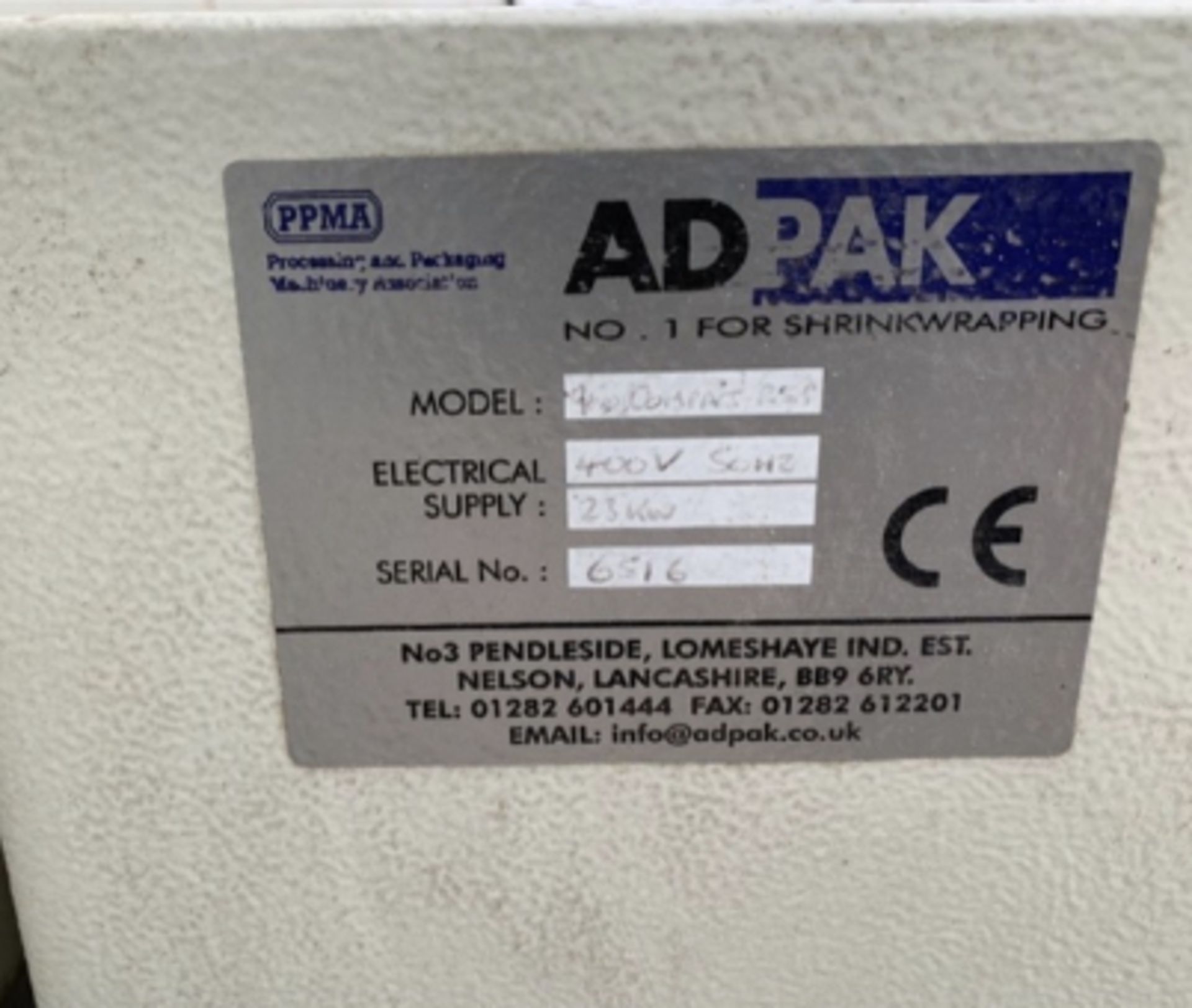 ADPAK COMPACT PSI 3 PHASE.SHRINK WRAP SYSTEM .LOCATION NORTHERN IRELAND. - Image 4 of 8