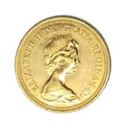 Elizabeth II gold Sovereign coin, 1978