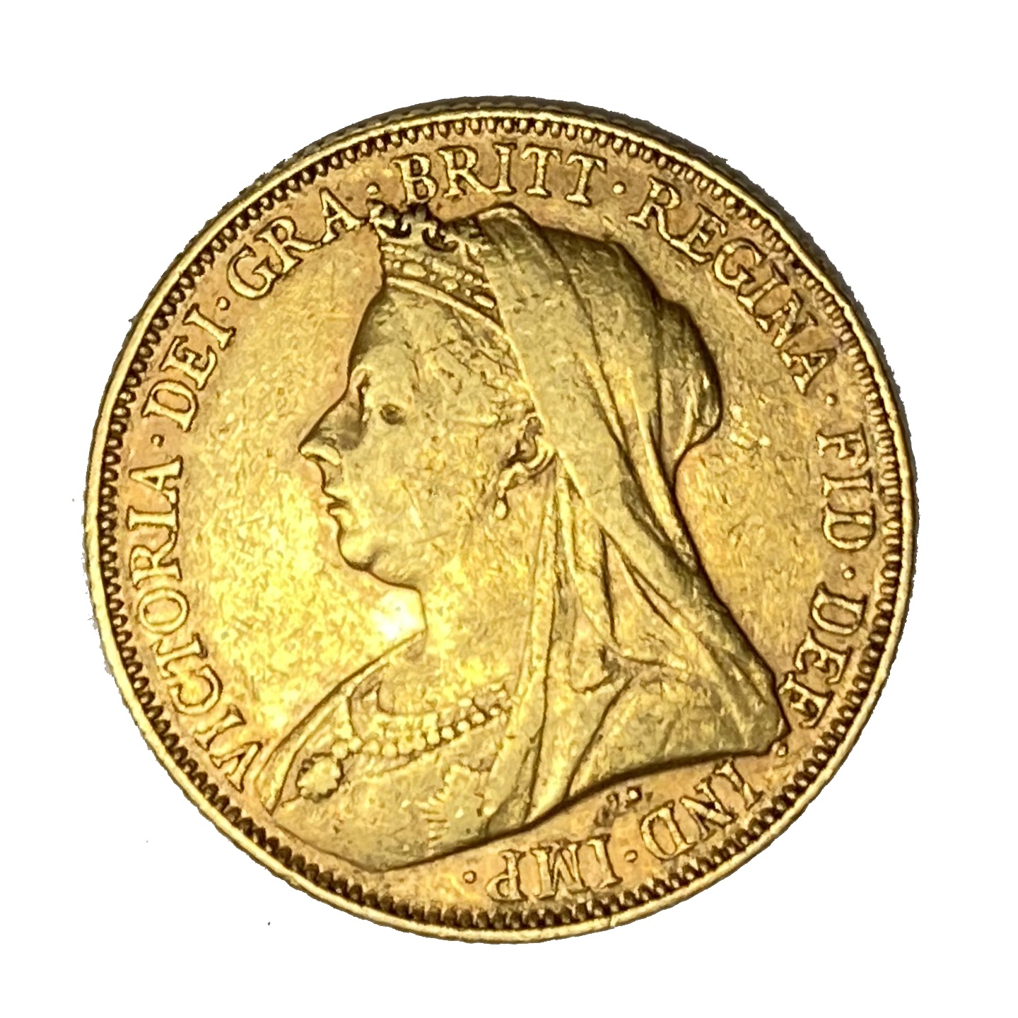 Queen Victoria gold Sovereign coin, Melbourne mint, 1901