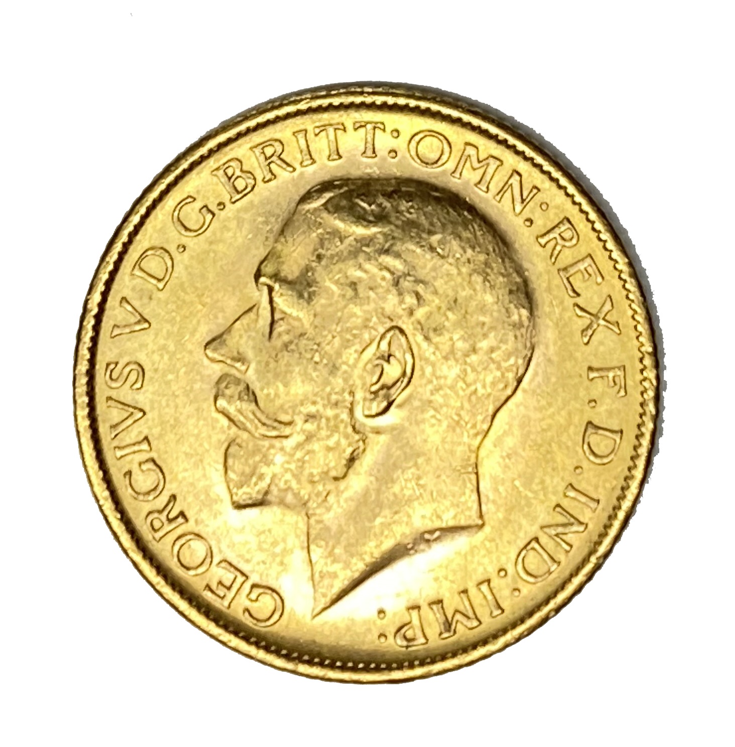 George V gold Sovereign coin, 1915, Melbourne mint