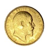 Edward VII gold Sovereign coin, 1902, Sydney mint