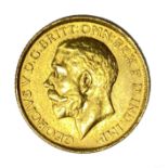 George V gold Sovereign coin, 1913, Perth mint