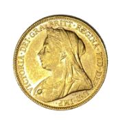 Queen Victoria gold Sovereign coin, 1899