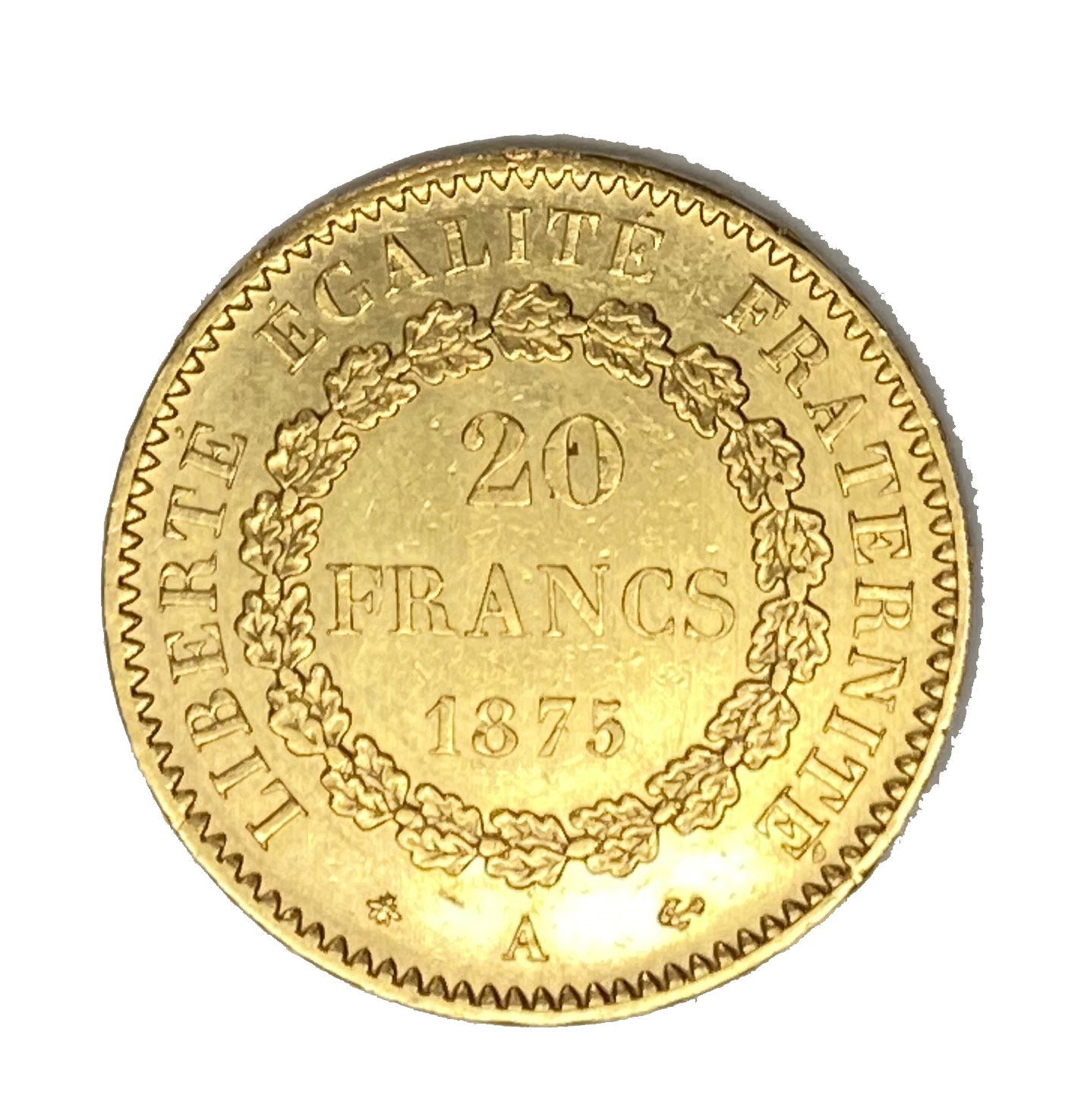 French Republic 20 Franc gold coin, 1875 - Image 2 of 2