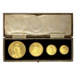 Queen Victoria Golden Jubilee four gold coin set, 1887