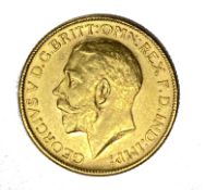 George V gold Sovereign coin, 1912, Melbourne mint
