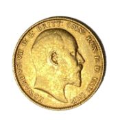 Edward VII gold Sovereign coin, 1902