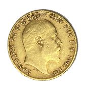 Edward VII gold half Sovereign coin, 1904