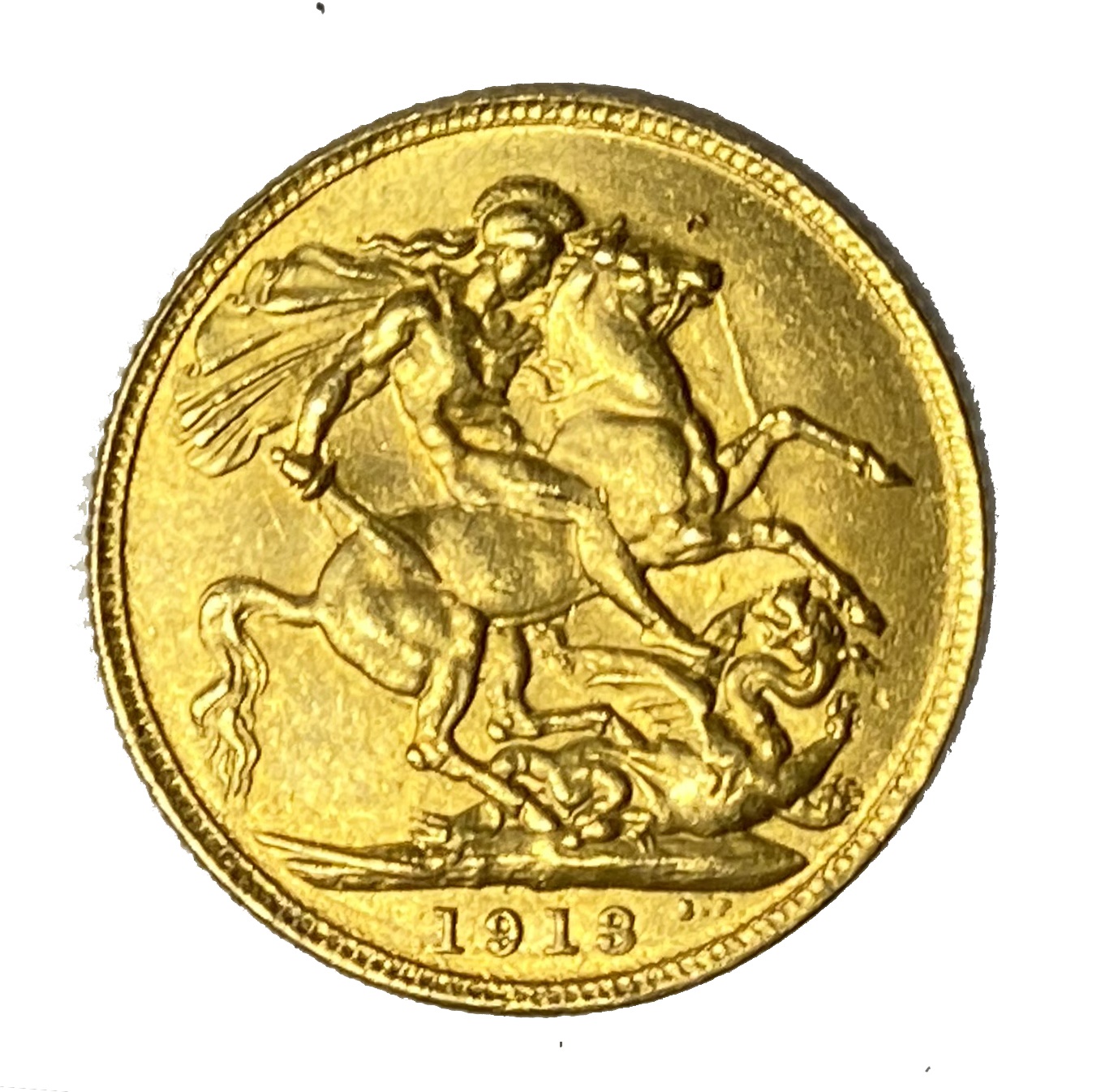 George V gold Sovereign coin, 1913, Perth mint - Image 2 of 2