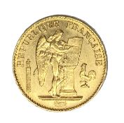 French Republic 20 Franc gold coin, 1897