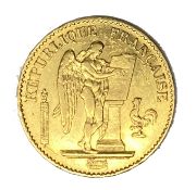 French Republic 20 Franc gold coin, 1876