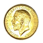 George V gold Sovereign coin, 1920, Perth mint