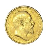 Edward VII gold Sovereign coin, 1904