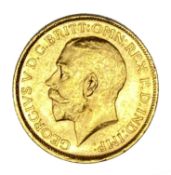 George V gold Sovereign coin, 1913, Sydney mint