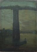 Follower of James Abbott McNeill Whistler, Nocturne; Blue and Gold - Old Battersea Bridge