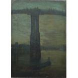 Follower of James Abbott McNeill Whistler, Nocturne; Blue and Gold - Old Battersea Bridge