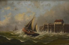 J J Everard, Fishing boat by a harbour