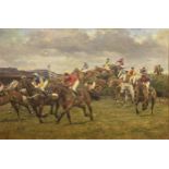 Frederick J Haycock. The Grand National at Becher's Brook.